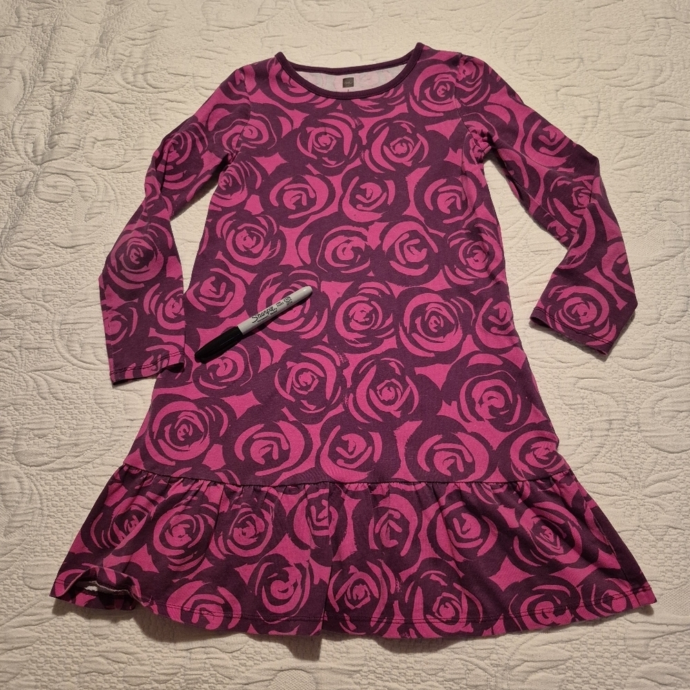 Tea Collection girls size 7 pink and purple floral dress play for marks